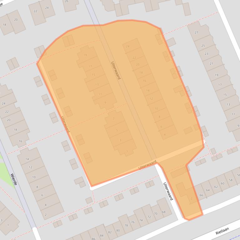 Kaart van postcodegebied 3344ED.