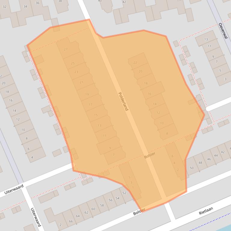 Kaart van postcodegebied 3344EE.