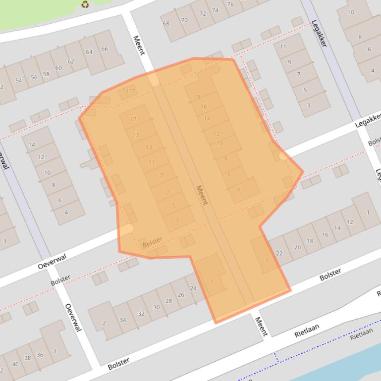 Kaart van postcodegebied 3344EH.