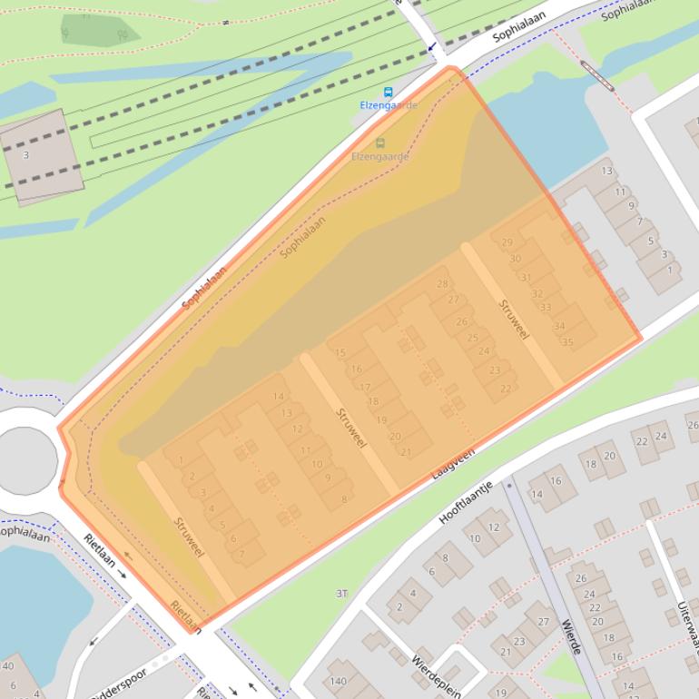 Kaart van postcodegebied 3344ER.