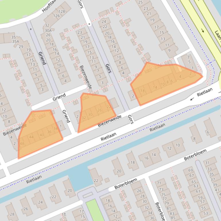 Kaart van postcodegebied 3344GA.