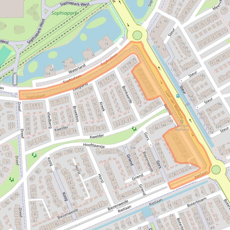 Kaart van postcodegebied 3344GC.