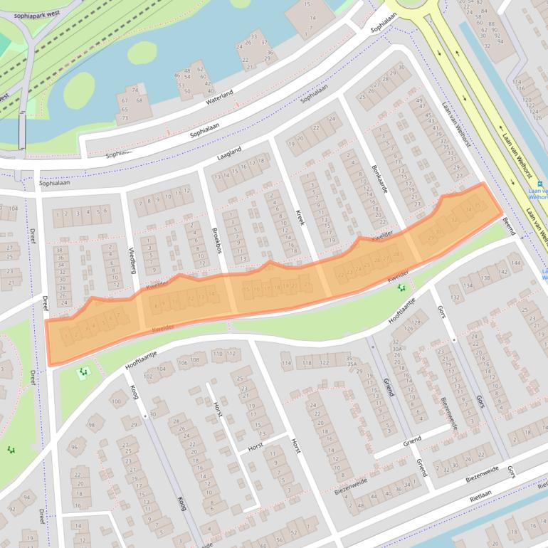 Kaart van postcodegebied 3344GL.