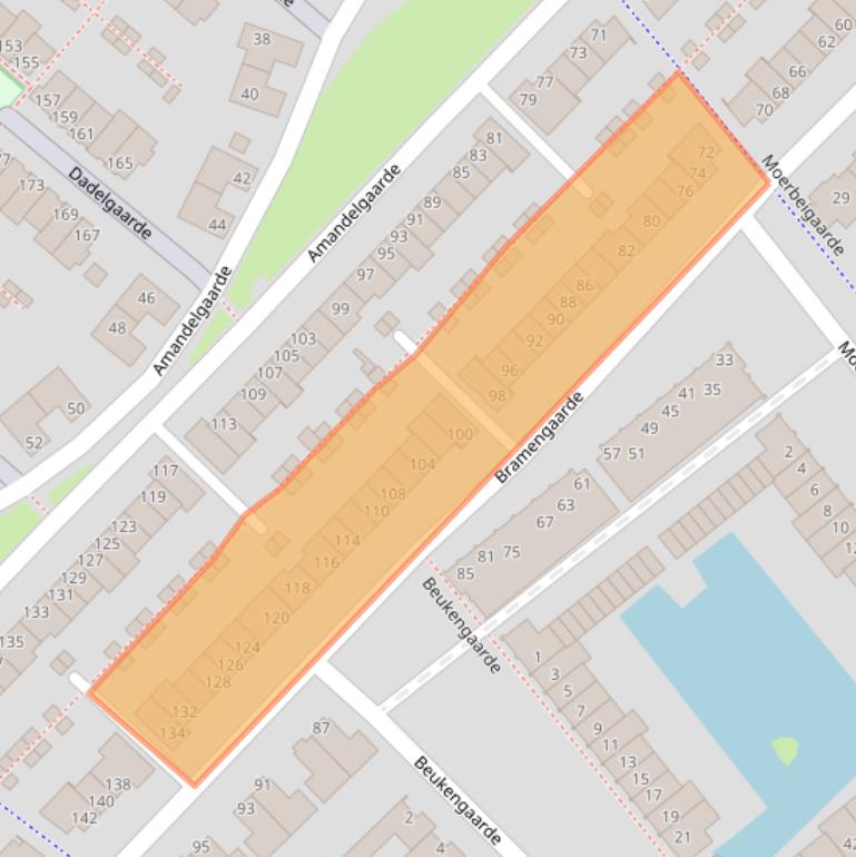 Kaart van postcodegebied 3344PG.