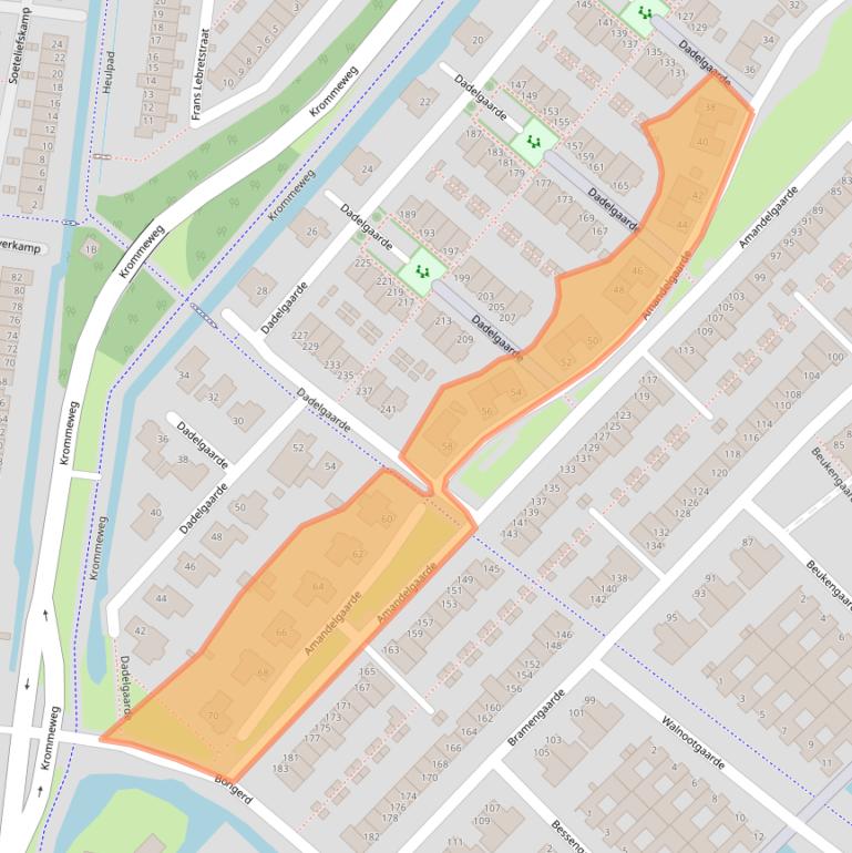 Kaart van postcodegebied 3344RE.