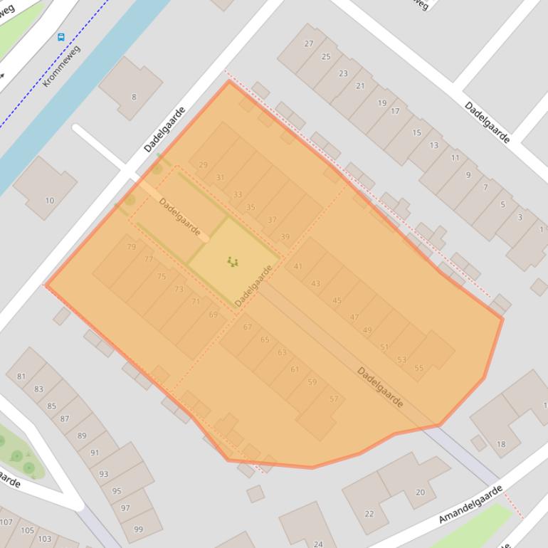 Kaart van postcodegebied 3344RH.