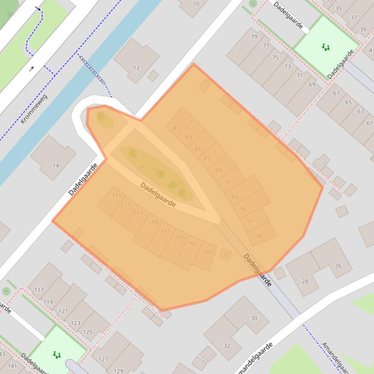 Kaart van postcodegebied 3344RJ.