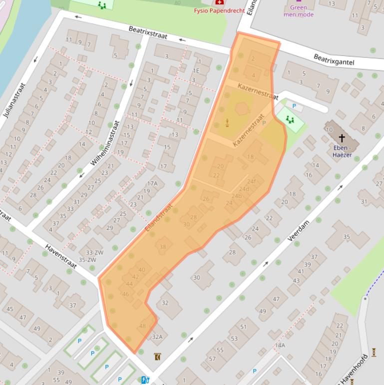 Kaart van postcodegebied 3351AC.