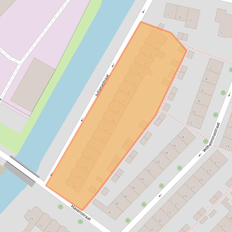 Kaart van postcodegebied 3351AE.