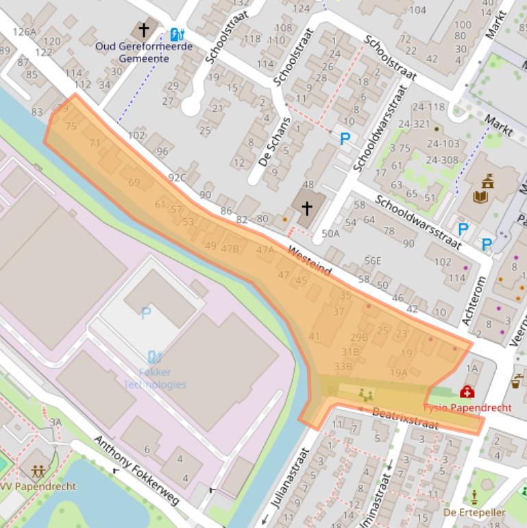 Kaart van postcodegebied 3351AL.