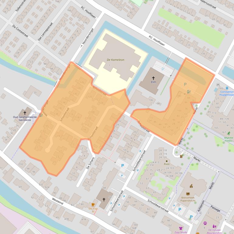 Kaart van postcodegebied 3351AX.