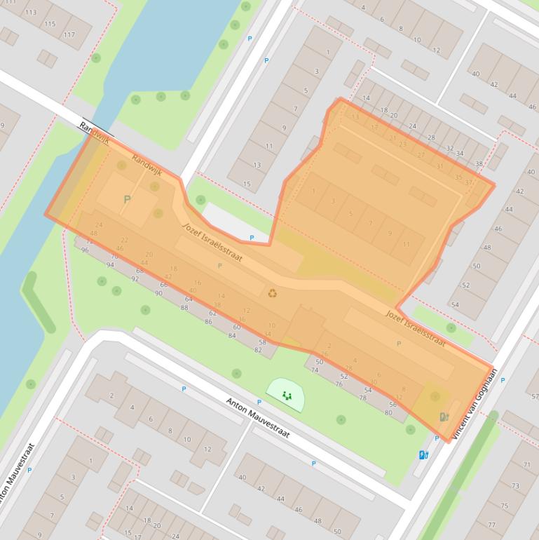 Kaart van postcodegebied 3351BH.