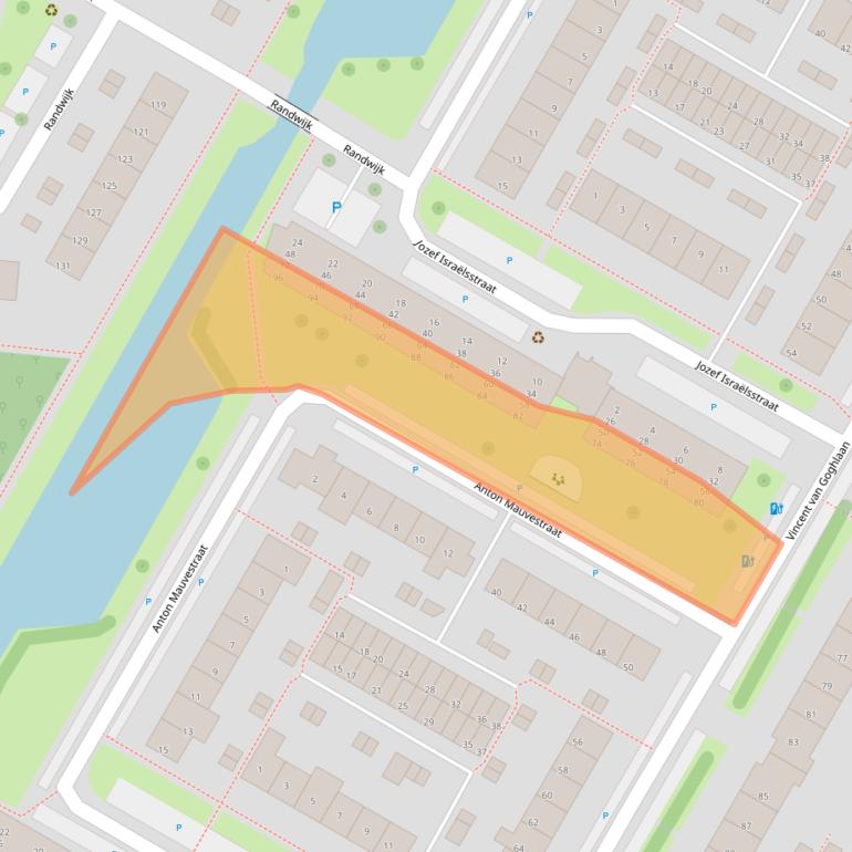 Kaart van postcodegebied 3351BJ.