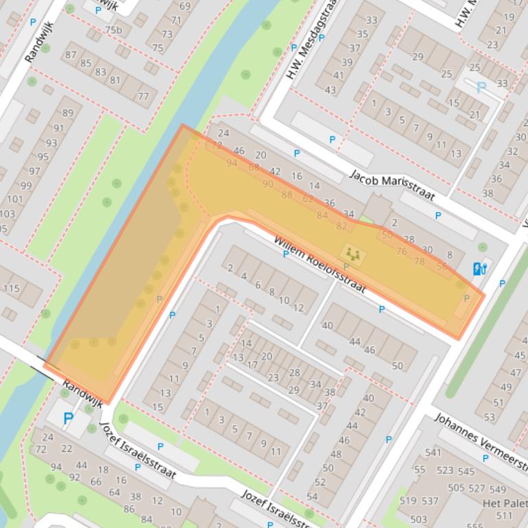 Kaart van postcodegebied 3351BL.