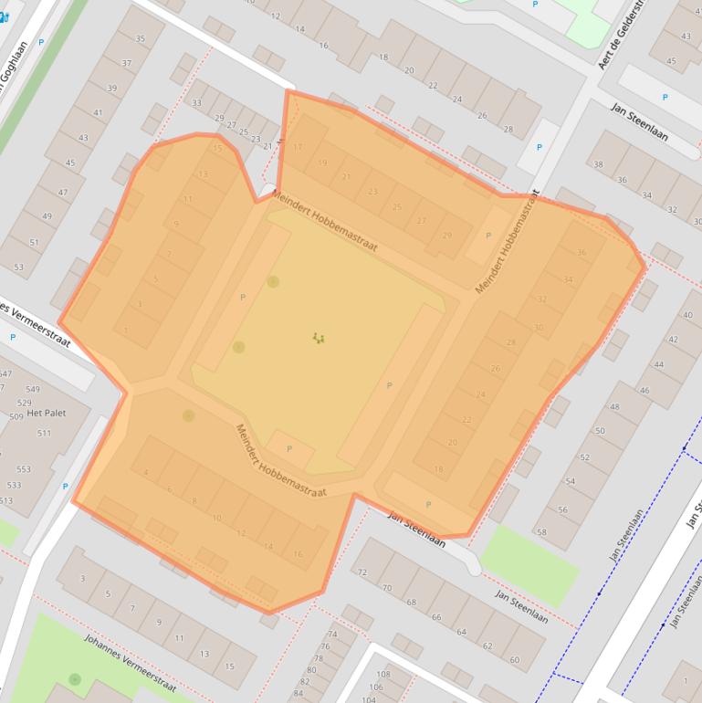 Kaart van postcodegebied 3351BR.