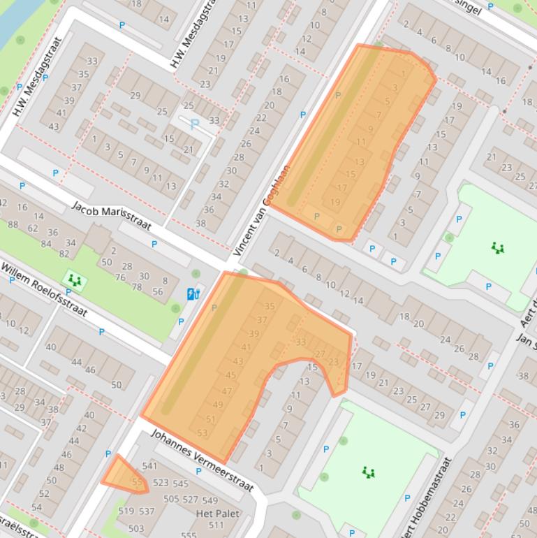 Kaart van postcodegebied 3351BT.