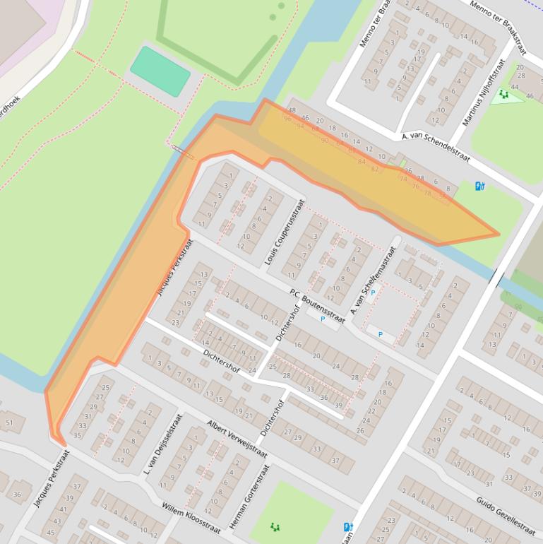 Kaart van postcodegebied 3351CC.