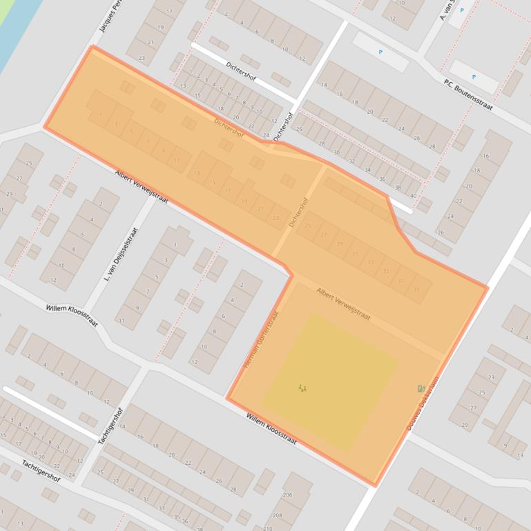 Kaart van postcodegebied 3351CD.