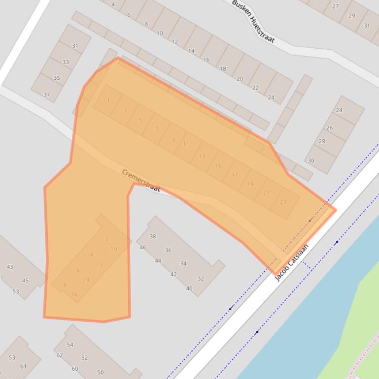 Kaart van postcodegebied 3351CG.