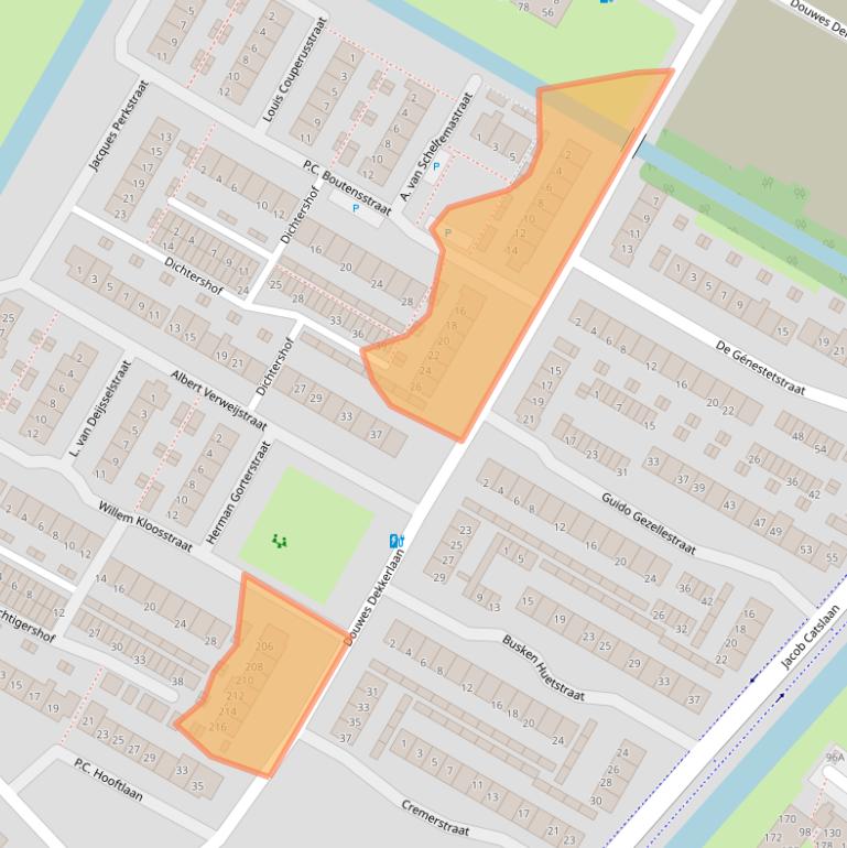 Kaart van postcodegebied 3351CJ.