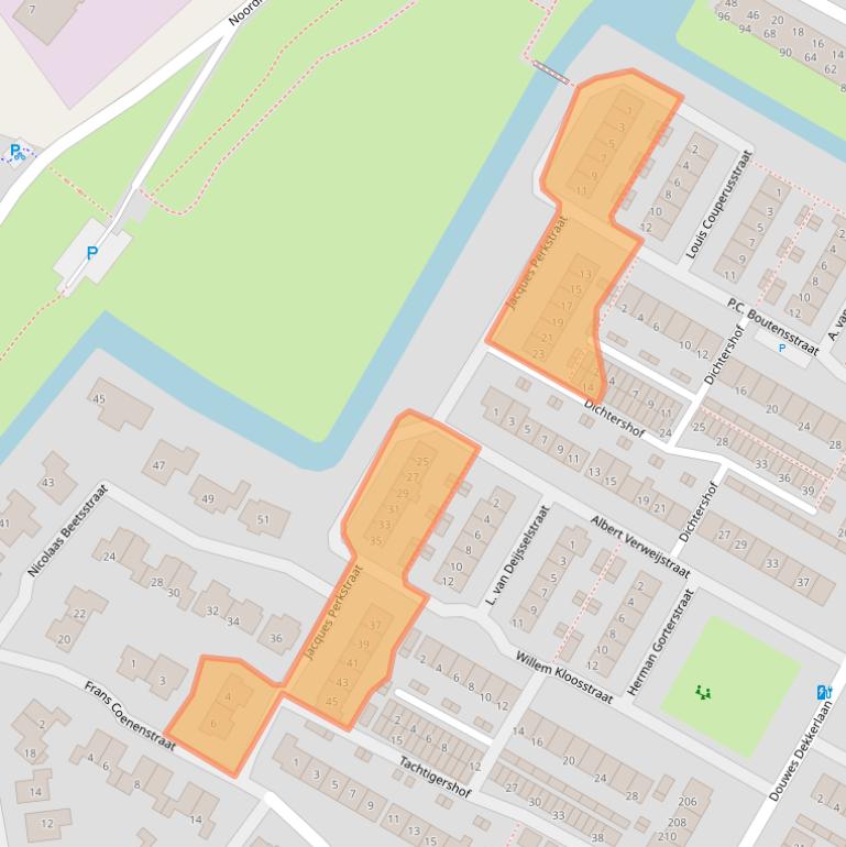 Kaart van postcodegebied 3351CP.