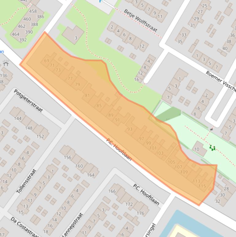 Kaart van postcodegebied 3351EL.