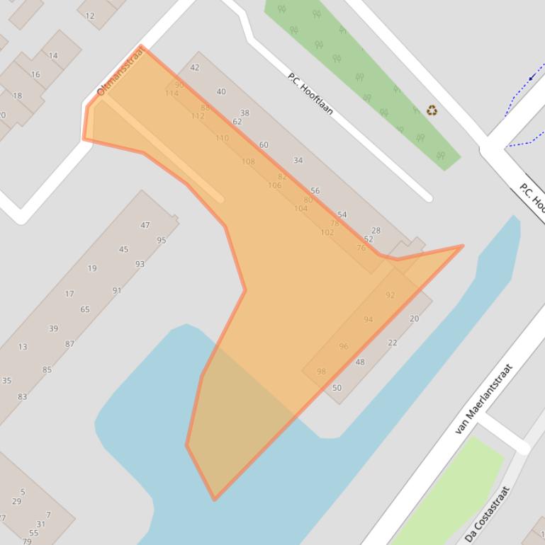 Kaart van postcodegebied 3351EP.