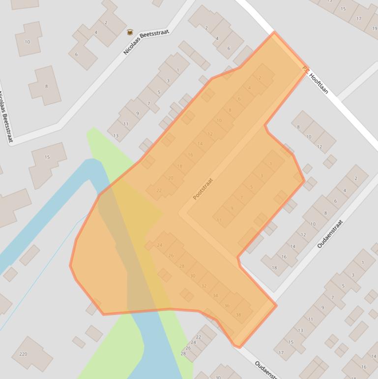 Kaart van postcodegebied 3351ES.