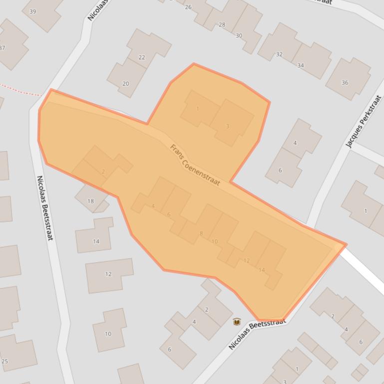 Kaart van postcodegebied 3351EZ.