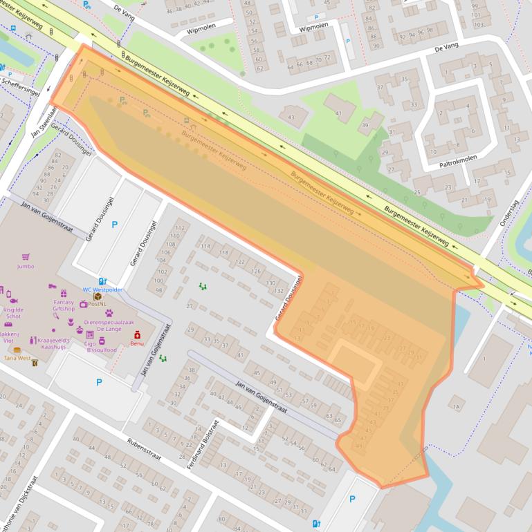Kaart van postcodegebied 3351JE.