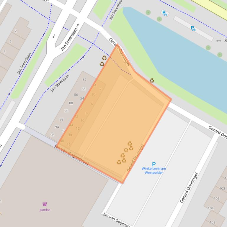 Kaart van postcodegebied 3351JG.