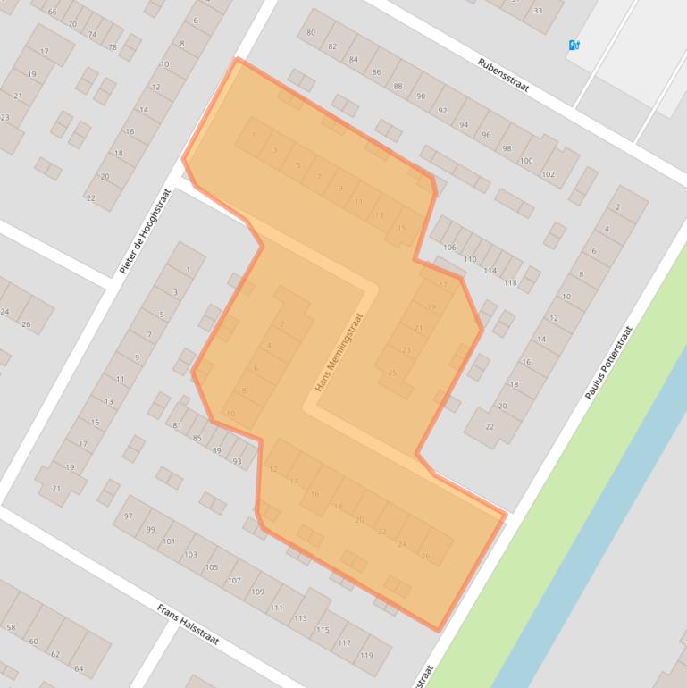 Kaart van postcodegebied 3351JK.