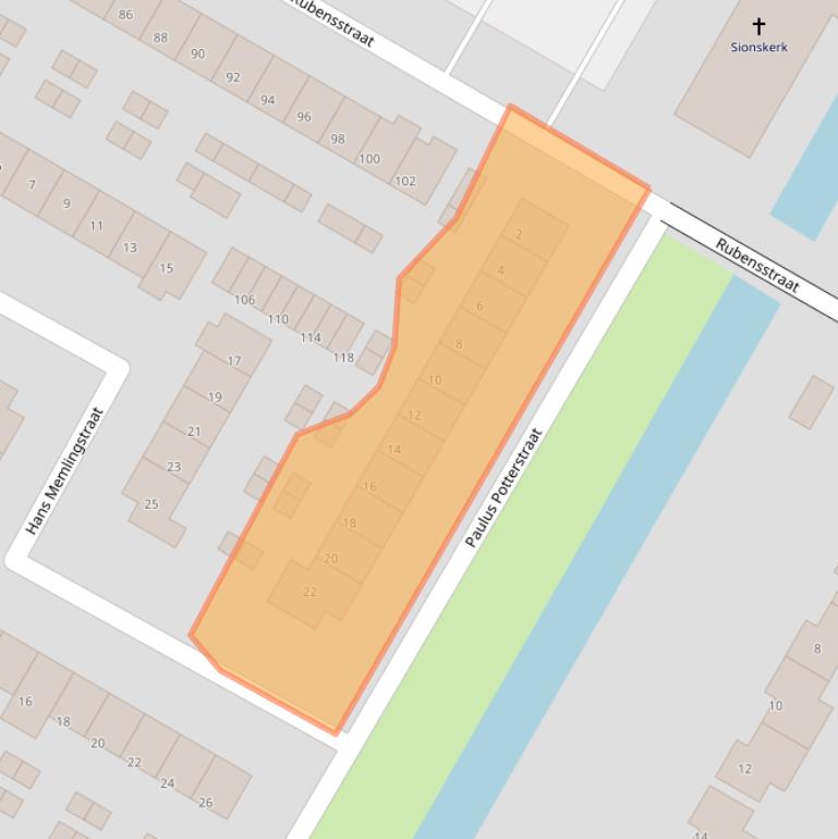 Kaart van postcodegebied 3351JS.