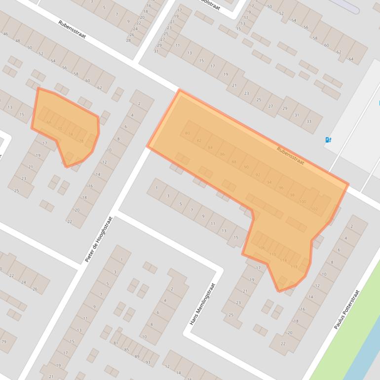 Kaart van postcodegebied 3351JW.