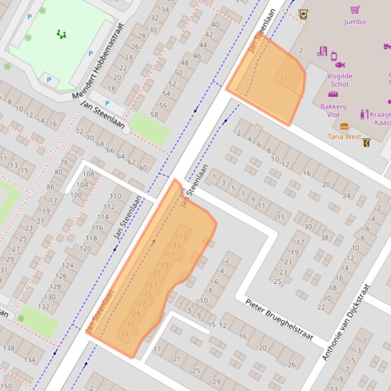 Kaart van postcodegebied 3351RA.