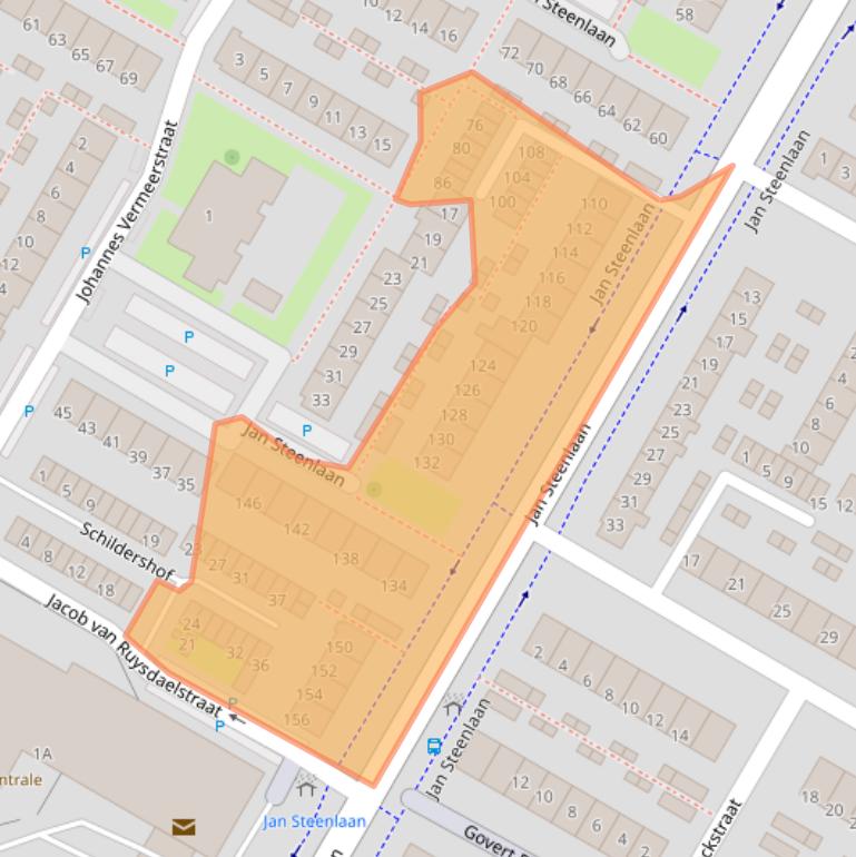 Kaart van postcodegebied 3351RD.