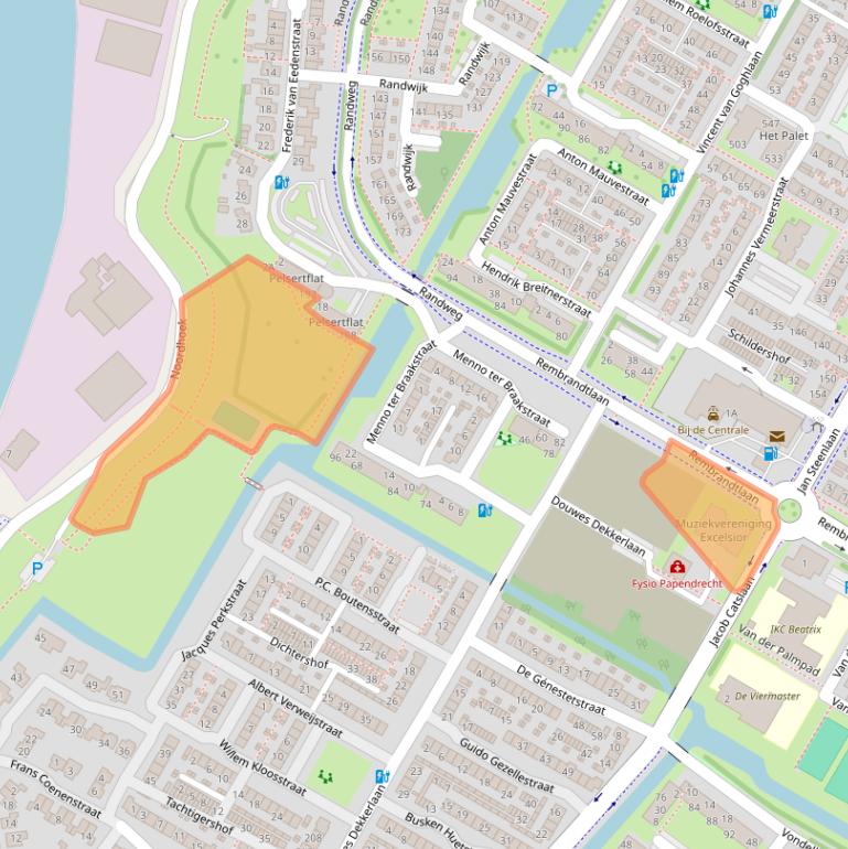 Kaart van postcodegebied 3351RL.