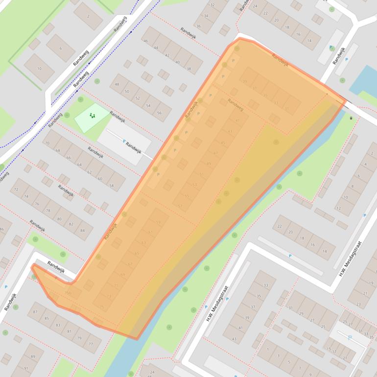 Kaart van postcodegebied 3351SC.