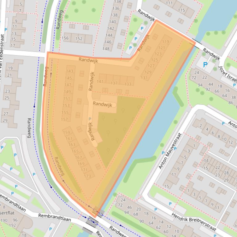 Kaart van postcodegebied 3351SG.