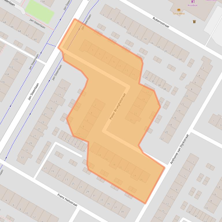 Kaart van postcodegebied 3351VK.