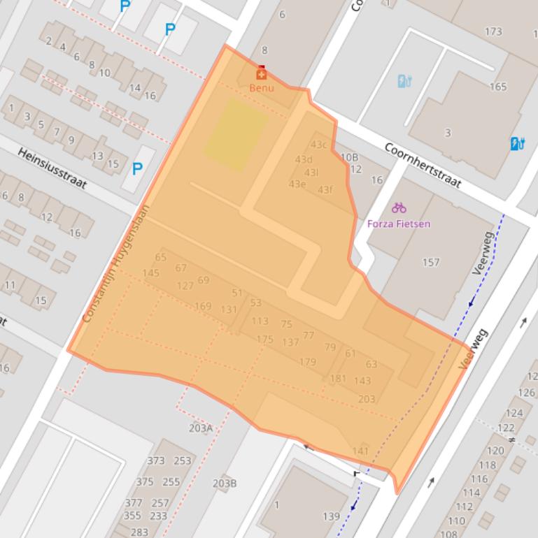 Kaart van postcodegebied 3351XA.