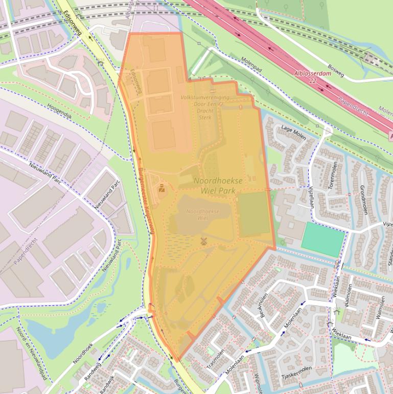 Kaart van postcodegebied 3352AR.