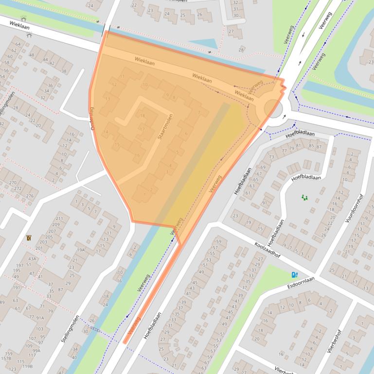 Kaart van postcodegebied 3352BA.