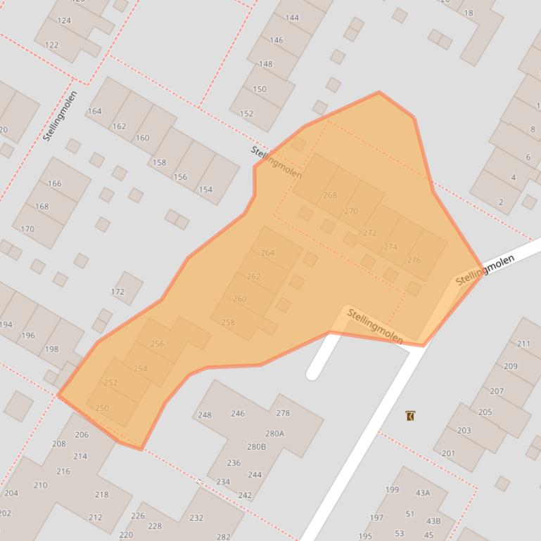 Kaart van postcodegebied 3352BP.