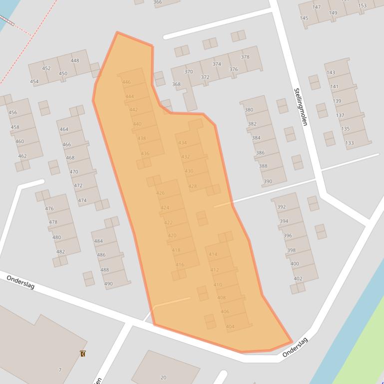Kaart van postcodegebied 3352BV.