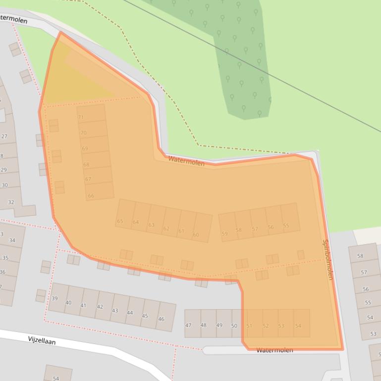 Kaart van postcodegebied 3352TD.