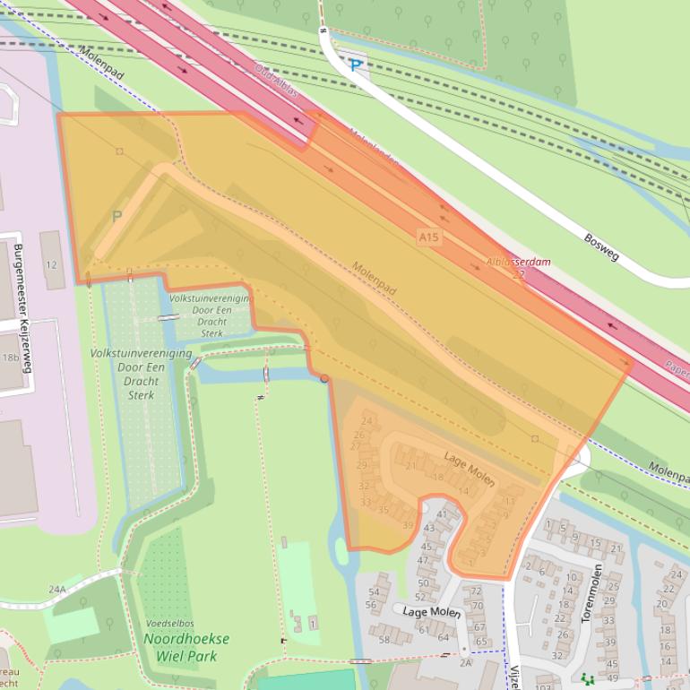 Kaart van postcodegebied 3352VA.