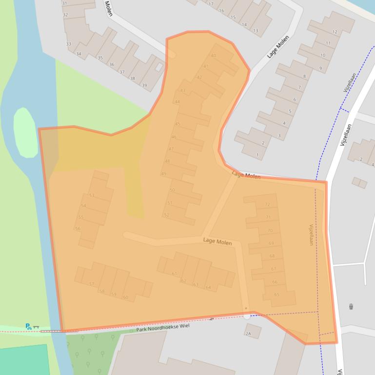 Kaart van postcodegebied 3352VB.