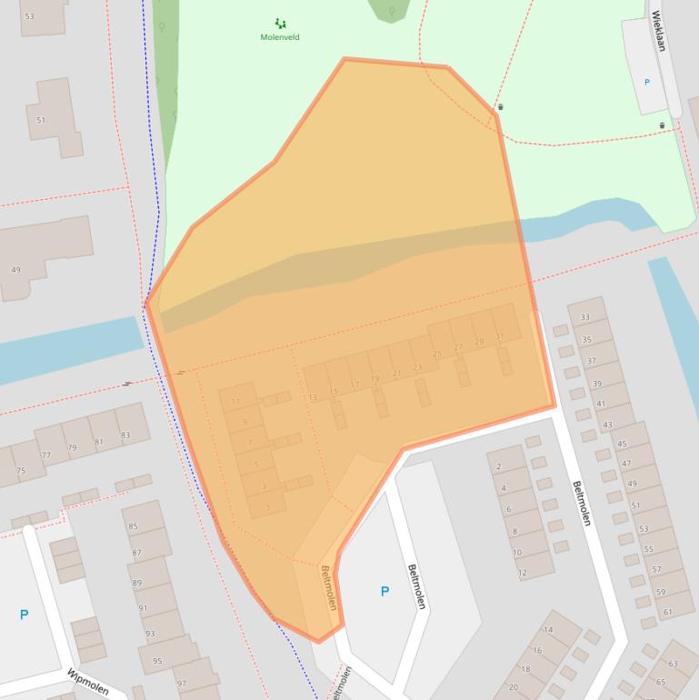 Kaart van postcodegebied 3352XA.