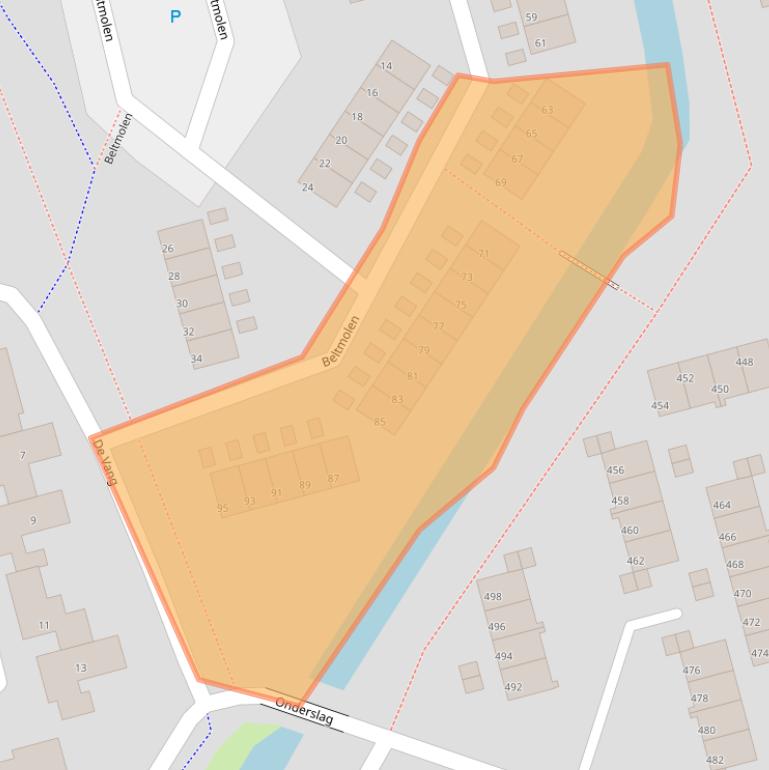 Kaart van postcodegebied 3352XC.